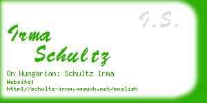 irma schultz business card